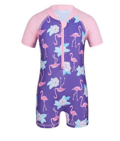 maillot fille flamant rose protection solaire