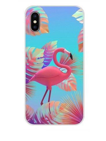 coque souple huawei tres colore flamant rose