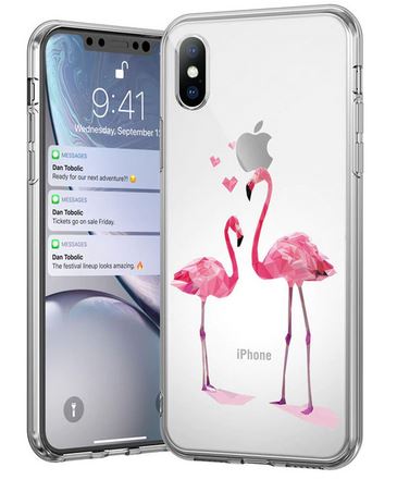 coque transparente iphone flamant rose