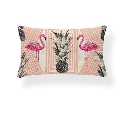 coussin flamant rose avec ananas tendance