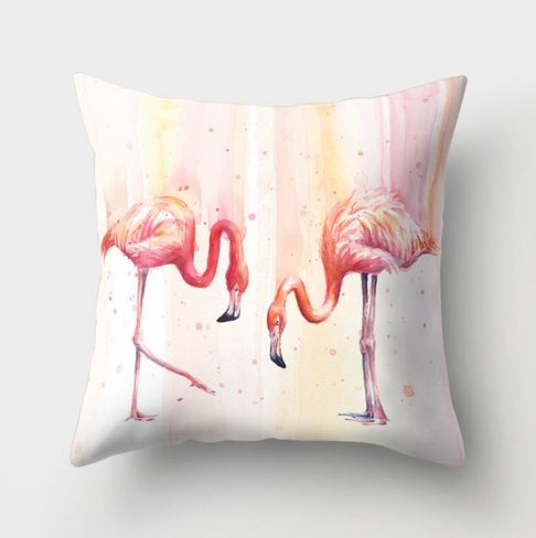 housse de coussin flamant rose dégradé