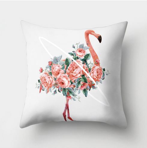 belle housse de coussin flamant rose en fleurs