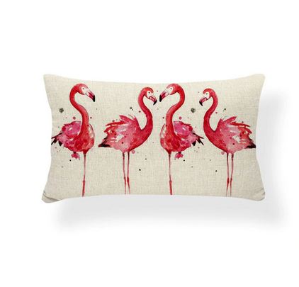 coussin rectangle flamant rose