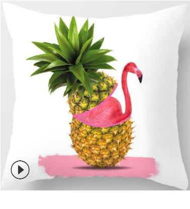 coussin flamant rose ananas humour