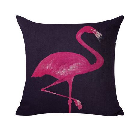 coussin classe chic flamant rose noir