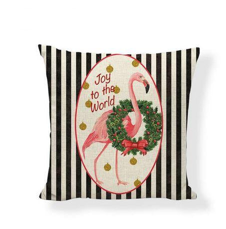 coussin pour deco de noel avec flamant rose