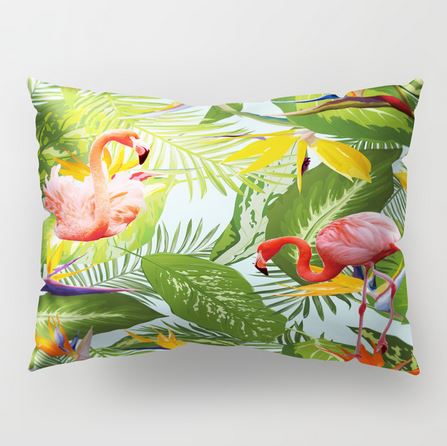 Coussin Rectangulaire Nature Flamant Rose