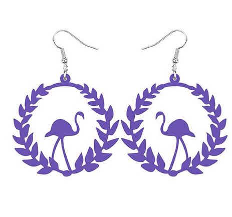 boucles d'oreilles rondes flamant rose 