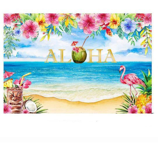 Décor Arrière Plan Flamant Rose Aloha