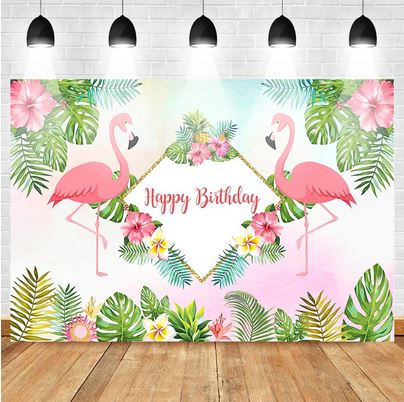 Décor Arrière Plan Flamant Rose Tropical photo souvenir suprise