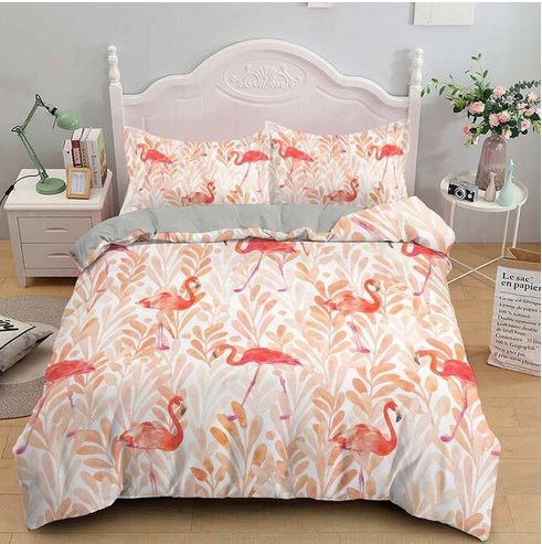 housse de couette flamant rose pour adulte