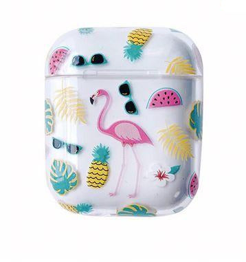 coque pour chargeur airpods flamant rose