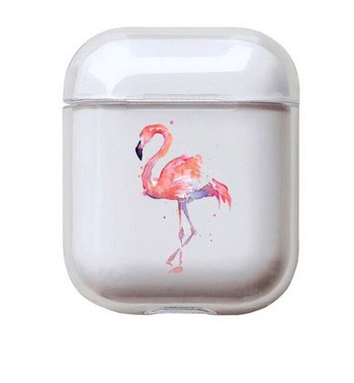 coque silicone pour chargeur airpods apple flamant rose