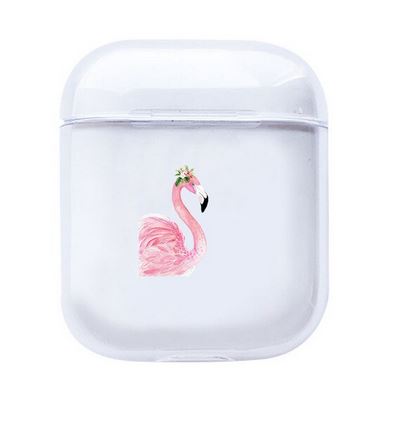 etui silicone pour airpods flamant rose tendance fille