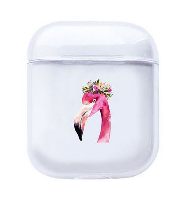 etui tendance pour chargeur airpods flamant rose