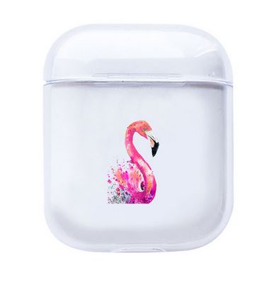 etui airpods chargeur flamant rose