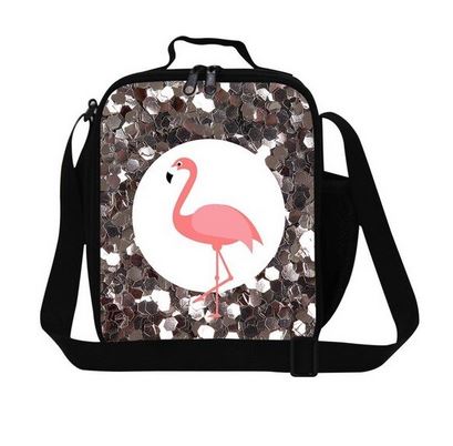 sac isotherme paillette flamant rose
