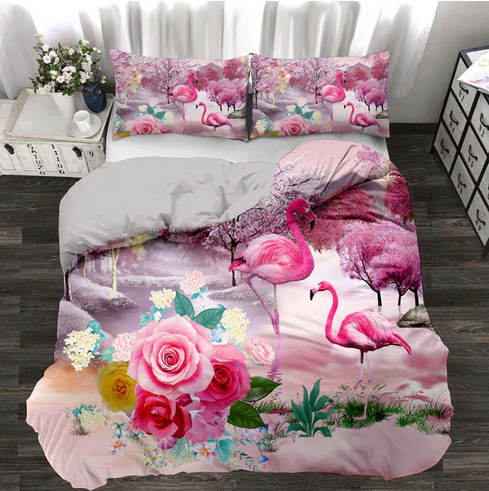 housse de couette flamant rose king size