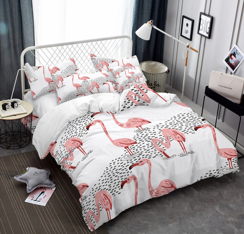 housse de couette flamant rose 1 personne