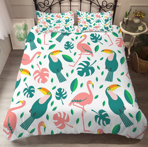 housse de couette flamant rose caraibes