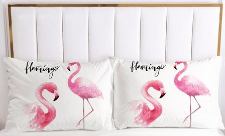 taie d'oreiller flamant rose 