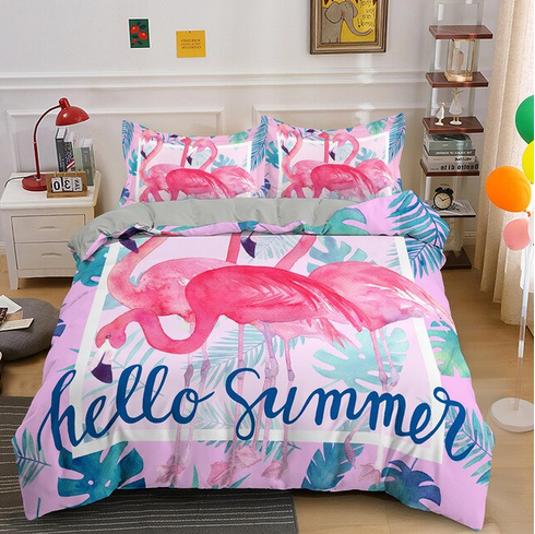 housse de couette flamant rose tendance