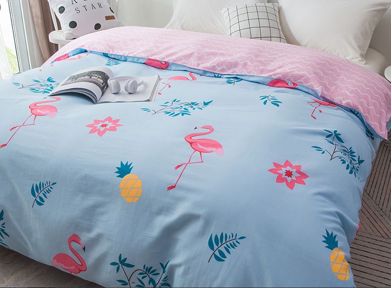 housse de couette flamant rose ananas