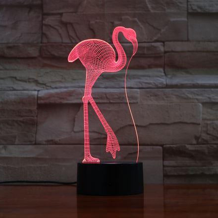 lampe flamant rose fibre optique