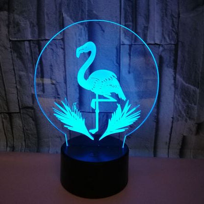 lampe flamant rose ambiance télécommande 7 couleurs changeantes