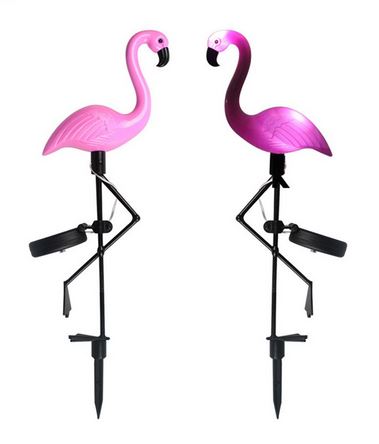 lampe solaire flamant rose
