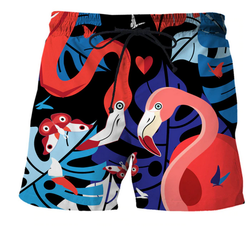 short bain homme flamant rose rose amour
