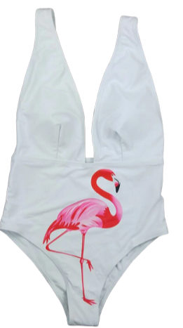 maillot de bain blanc flamant rose femme sexy pas transparent