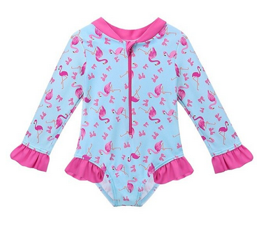 Maillot avec Manches Flamants Roses protection solaire uva uvb