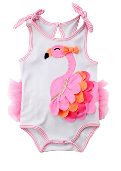 maillot de bain pour bébé flamant rose fille