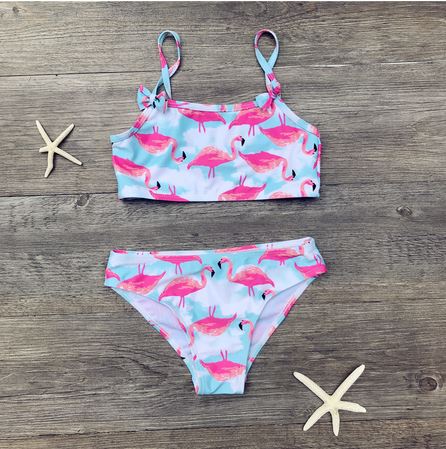 maillot brassiere flamant rose pour fille