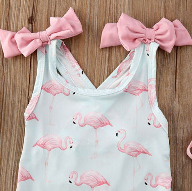 Maillot de orders bain flamant rose fille