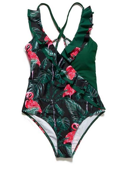 maillot femme flamant rose