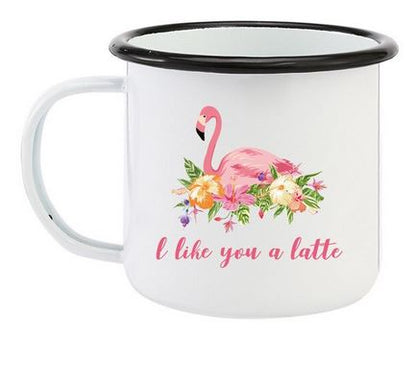 mug flamant rose message
