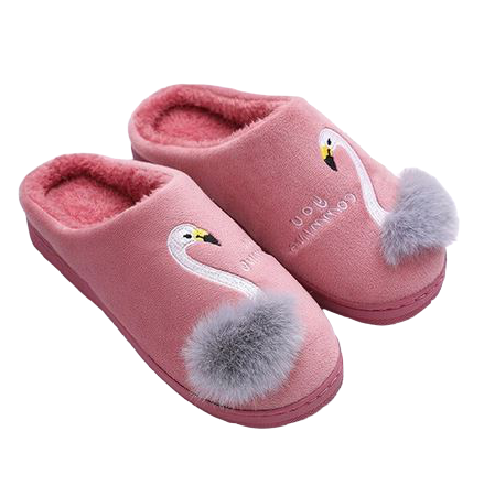 chaussons fille flamant rose