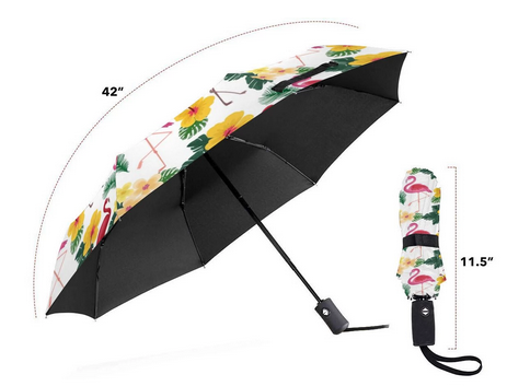 parapluie pliable avec flamant rose automatique