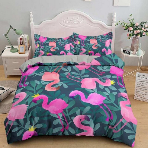 housse de couette flamant rose parents