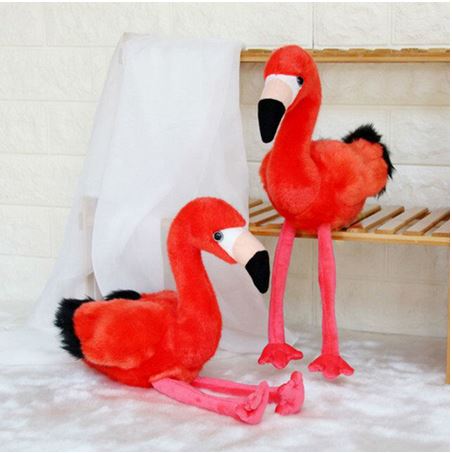 peluche flamant rose rouge