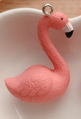 pendentif flamant rose en relief 3D