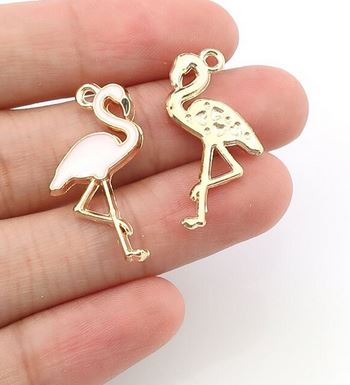 pendentif flamant rose rose gold