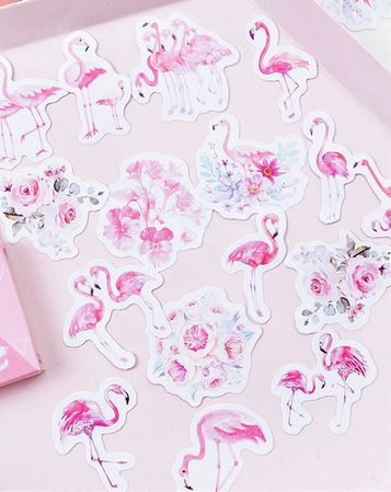 stickers flamant rose scrapbooking