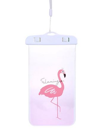 etui plastique pour portable flamant rose