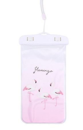 belle pochette telephone impermeable flamant rose