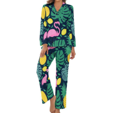 pyjama ananas flamant rose tropical