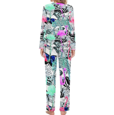 pyjama flamant rose couleur vive pantalon manches longues