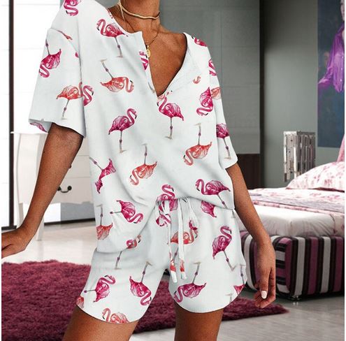 pyjama short flamant rose tendance
